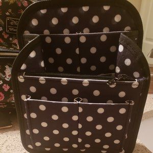 Black Polka Dots Mini Backpack Organizer